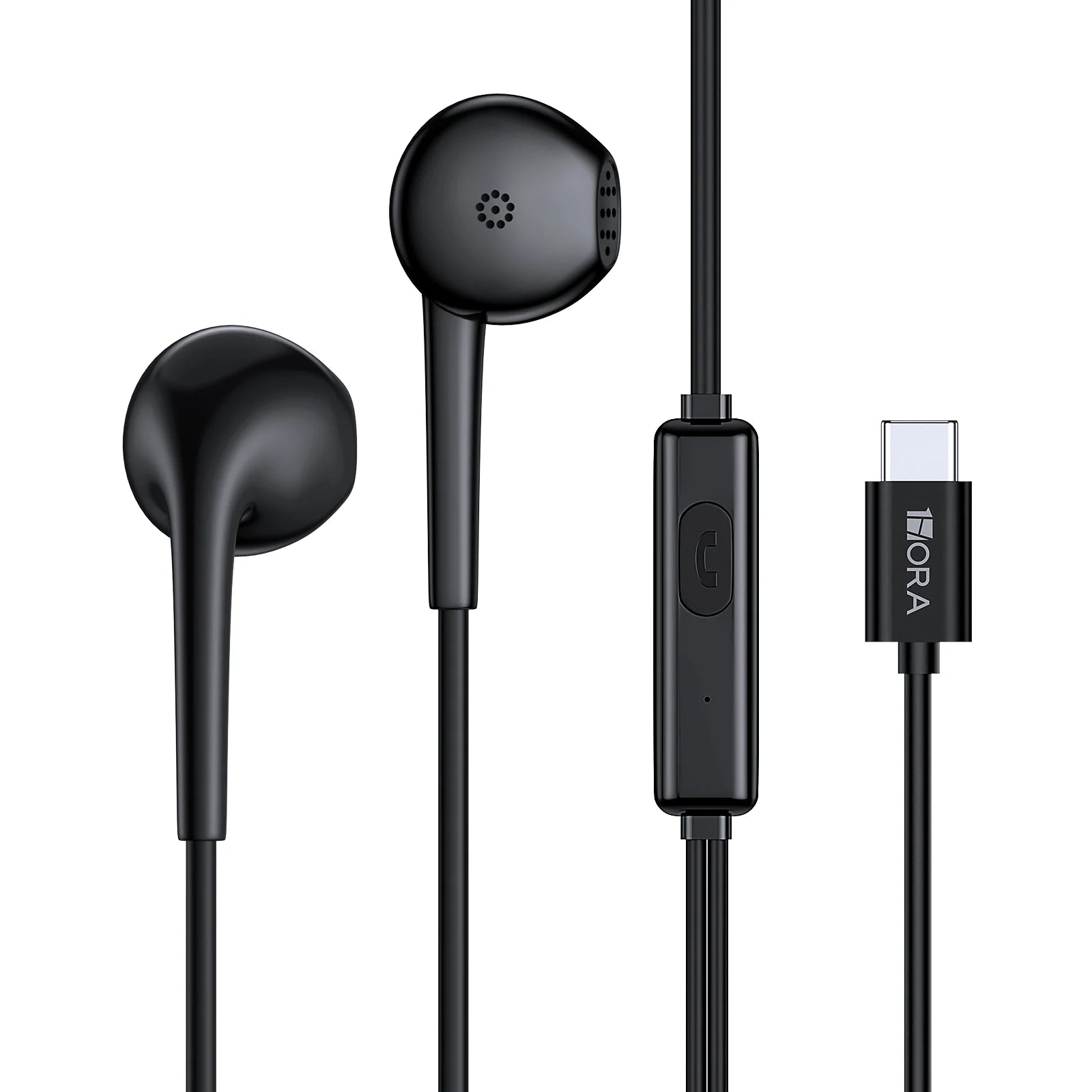 Buy 1Hora AUT124 Type C Wired Earphones Black from Vmart in Pakistan