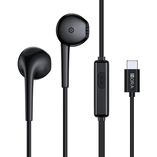 Buy 1Hora AUT124 Type C Wired Earphones Black from Vmart in Pakistan