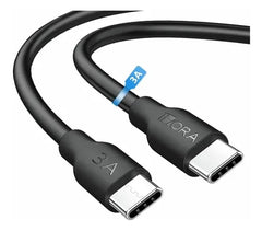 Buy 1Hora CAB252 3A Type C to C Cable 1m Black from Vmart in Pakistan