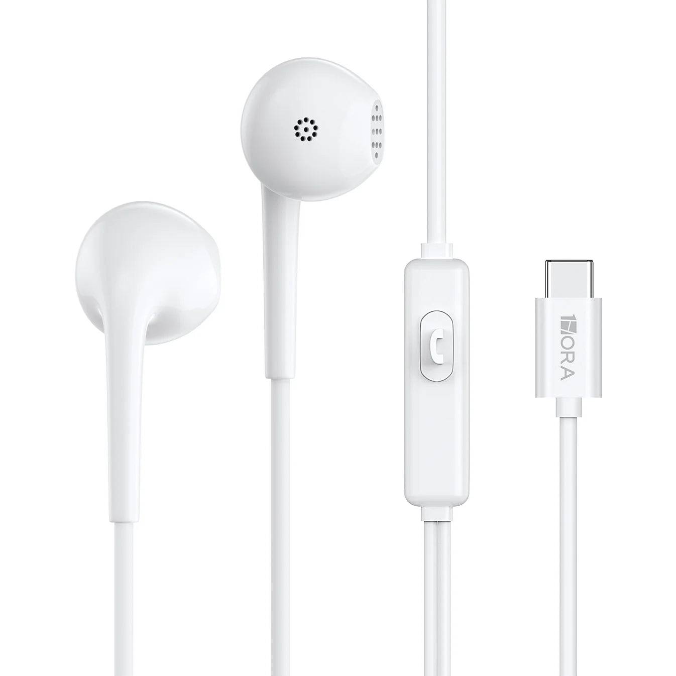 Buy 1Hora AUT124 Type C Wired Earphones White from Vmart in Pakistan