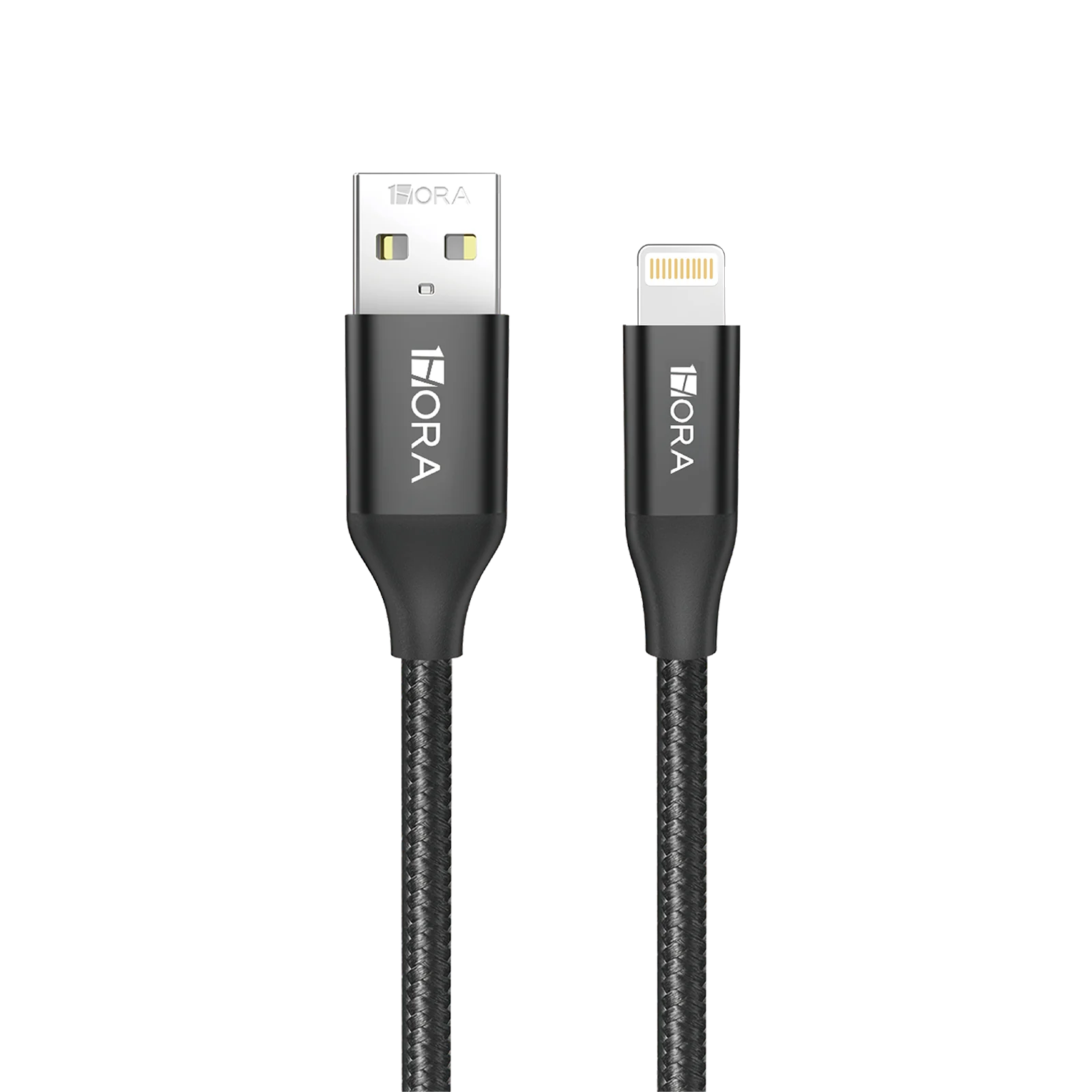 Buy 1Hora CAB250 USB-A To Lightning Braided Cable 1m Black from Vmart in Pakistan
