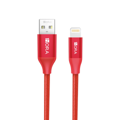Buy 1Hora CAB250 USB-A To Lightning Braided Cable 1m Red from Vmart in Pakistan