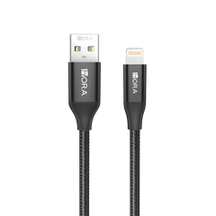 Buy 1Hora CAB250 USB-A To Lightning Braided Cable 1m Black from Vmart in Pakistan