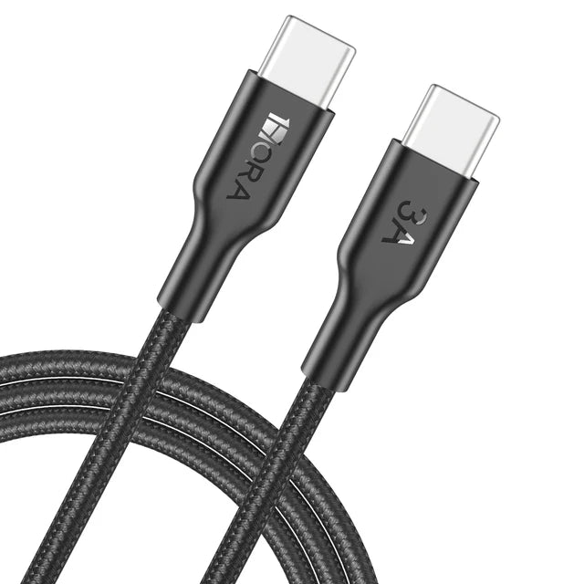 Buy 1Hora CAB272 USB Type-C To USB Type-C Polyester Braided Cable 1m Black from Vmart in Pakistan