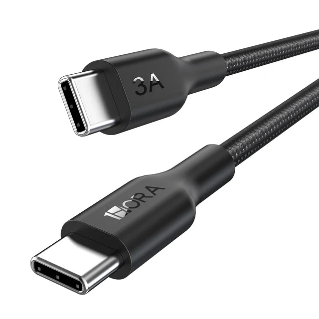 Buy 1Hora CAB272 USB Type-C To USB Type-C Polyester Braided Cable 1m Black from Vmart in Pakistan