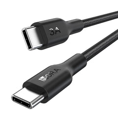 Buy 1Hora CAB272 USB Type-C To USB Type-C Polyester Braided Cable 1m Black from Vmart in Pakistan