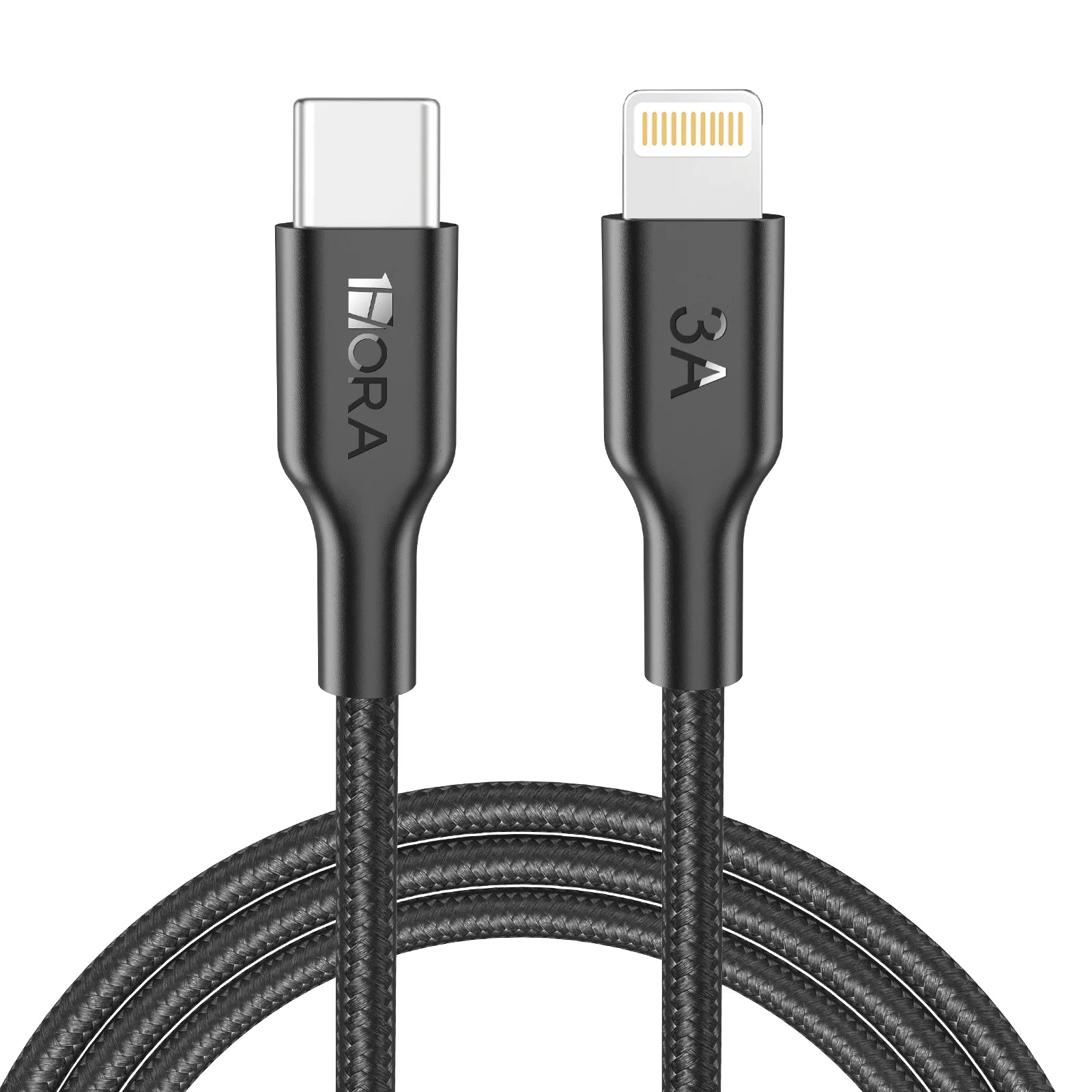 Buy 1Hora CAB273 USB Type-C To Lightning Polyester Braided Cable 1m Black from Vmart in Pakistan