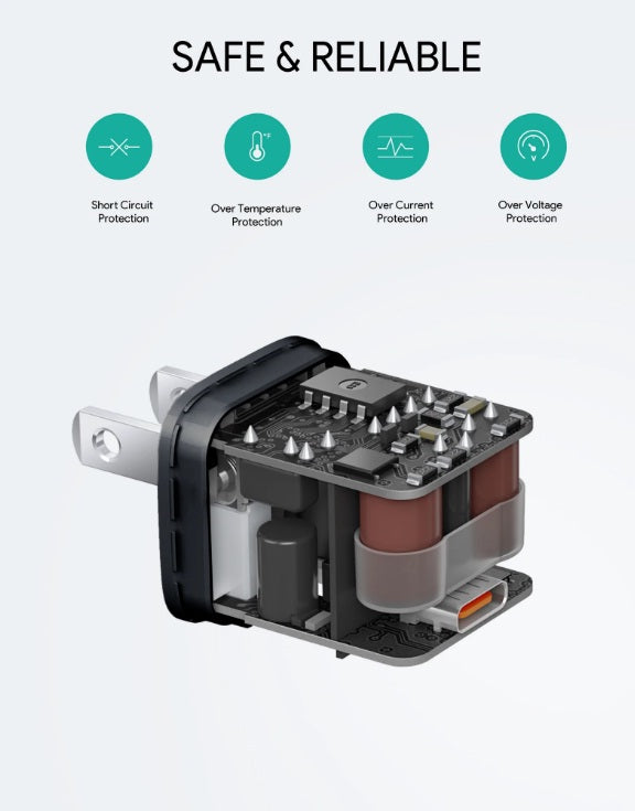 Buy Aukey PA-B1 Pro Foldable Plug Fast Charger for iPhone 12 from Vmart in Pakistan