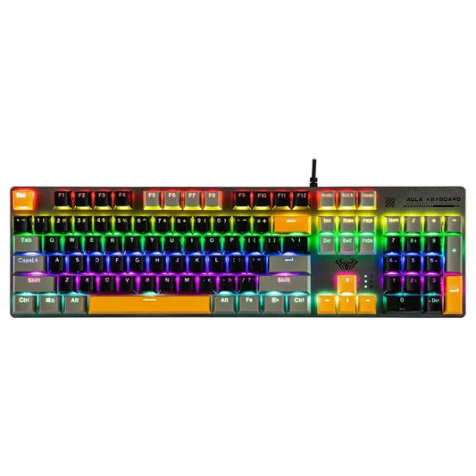 Buy AULA S500 Wired Gaming Keyboard Blue Switch Black and Grey from Vmart in Pakistan
