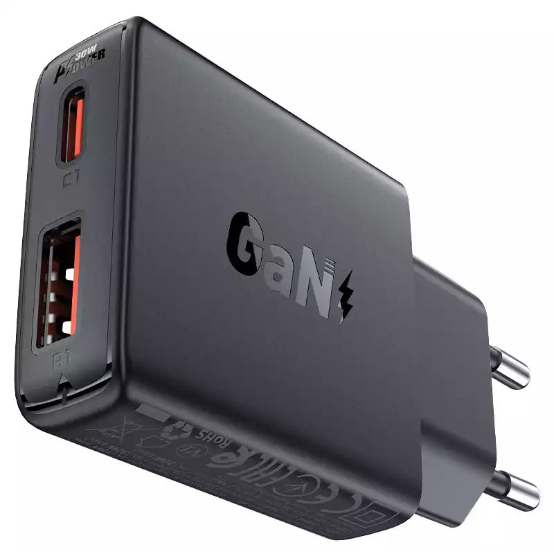 Buy Acefast A69 Fast Charge Wall Charger PD30W GaN (1xUSB-C+1xUSB-A) EU from Vmart in Pakistan