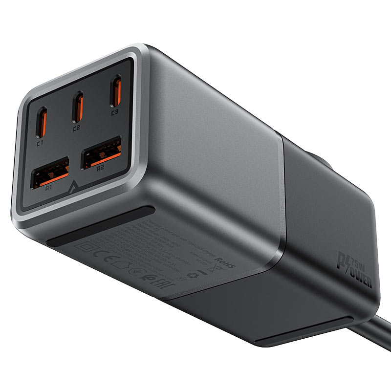 Buy Acefast Z2 Fast Charge Power Strip PD75W GaN (3xUSB-C+2xUSB-A) EU from Vmart in Pakistan