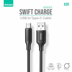 Buy Amaze A20 Swift Series USB to Type C Cable 3A 1m from Vmart in Pakistan