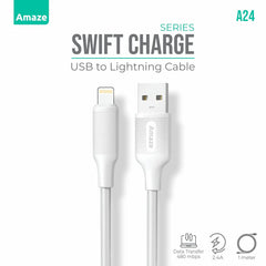 Buy Amaze A24 Swift Series USB to Lightning Cable 2.4A 1m from Vmart in Pakistan