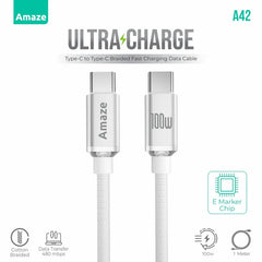 Buy Amaze A42 Ultra Charge Type C to Type C Cable 100w 1m from Vmart in Pakistan