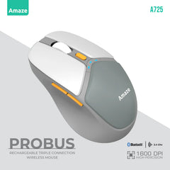 Buy Amaze A725 Probus Triple Connection Rechargeable Wireless Mouse Mouse from Vmart in Pakistan
