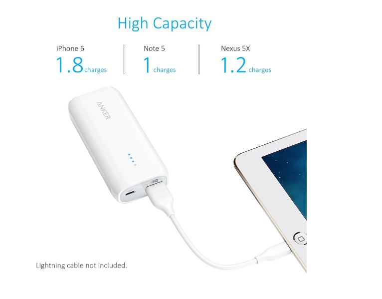 Buy Anker Astro E1 5200mAh Portable Charger (White) from Vmart in Pakistan