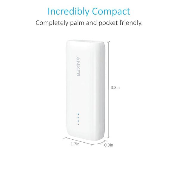 Buy Anker Astro E1 5200mAh Portable Charger (White) from Vmart in Pakistan