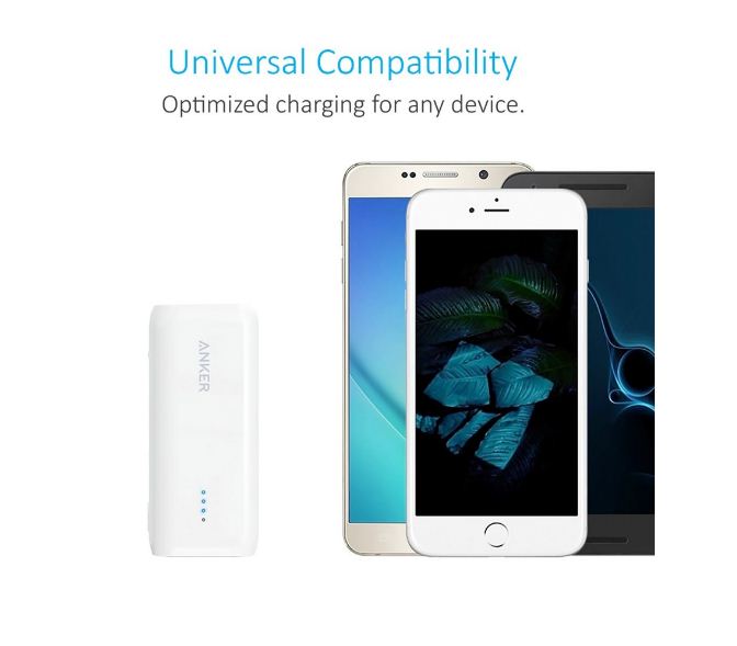 Buy Anker Astro E1 5200mAh Portable Charger (White) from Vmart in Pakistan