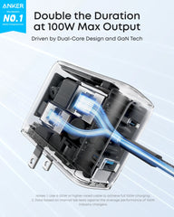 Buy Anker Charger 100W (3 Ports Smart Display) 2-Pin (US) Dark Grey Vmart in Pakistan