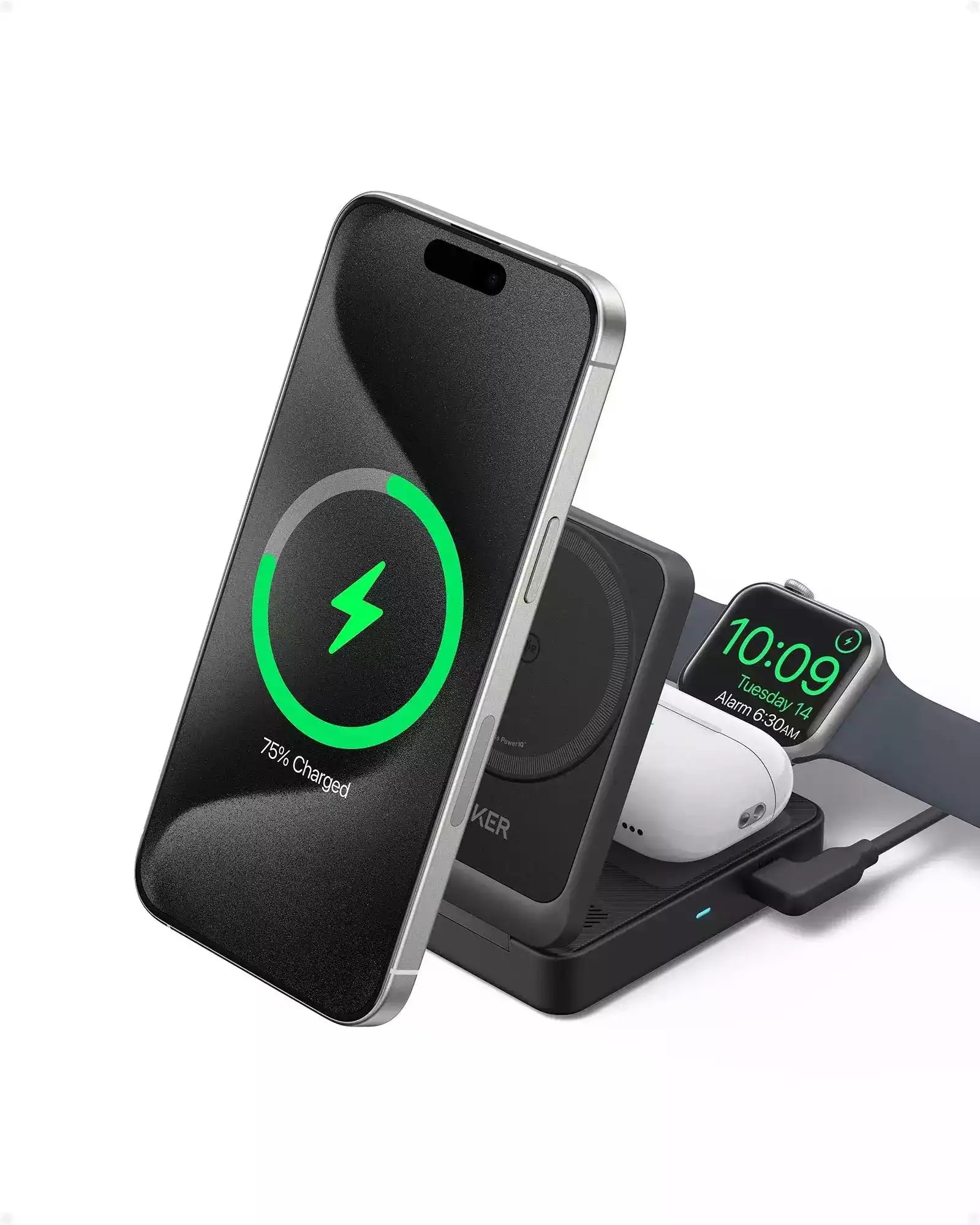 Buy Anker MagGo 15W 3-in-1 Charging Station Qi2 Certified Wireless Charger from Vmart in Pakistan