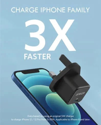 Buy Anker PowerPort III Cube 20W USB-C PD Charger UK Plug Black from Vmart in Pakistan