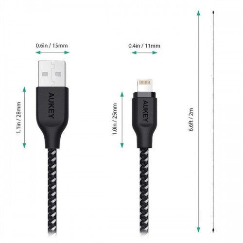 Buy Aukey MFi USB To Lightning Cable (6.6ft) from Vmart in Pakistan