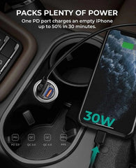 Buy Aukey CC-A3 PD Metal Dual Port 30W Fast Car Charger with PPS & QC 3.0 from Vmart in Pakistan