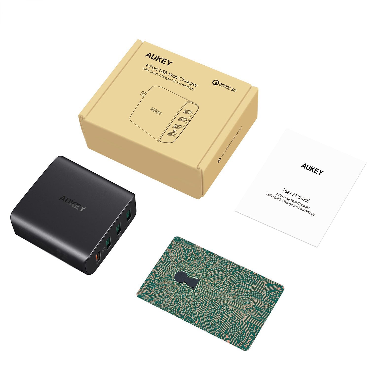 Buy Aukey Amp-4 Port Wall Charger With Quick Charge 3.0 from Vmart in Pakistan