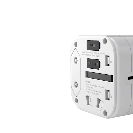 Buy Aukey PA-TA01 Universal Travel Adapter With USB-C And USB-A Ports White from Vmart in Pakistan