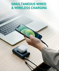 Buy Aukey PB-WL01S 20W 10,000mAH PD Wireless Charging w Kickstand Powerbank from Vmart in Pakistan
