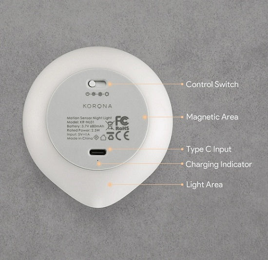 Buy Aukey RONA KR-NL01 Rechargeable LED Motion Sensor Night Light - 2 Pack from Vmart in Pakistan