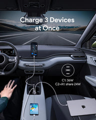 Aukey CC-P1 Pathfinder Mix 3 66W Fast Charging Car Charger