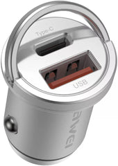 Buy Awei C-708 PD 45W USB + Type-C / USB-C Mini Car Charger from Vmart in Pakistan