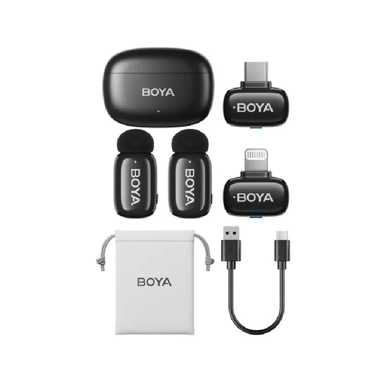 Buy BOYA Mini 12 For Type C and iOS Dual Wireless Microphone With Charging Case from Vmart in Pakistan
