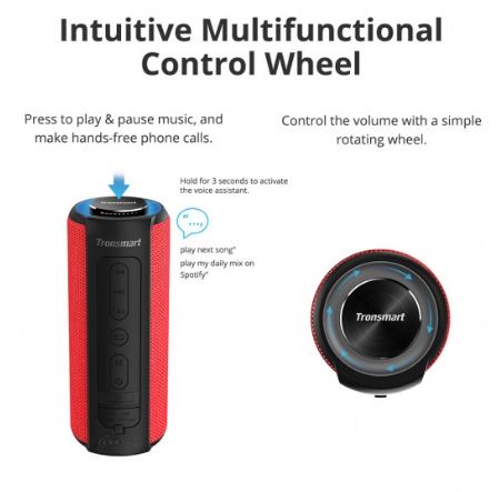 Buy Tronsmart Element T6 Plus Sound Pulse Portable Bluetooth Speakers - Red from Vmart in Pakistan