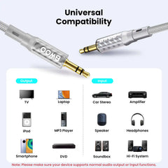 Buy BWOO 3.5mm Braided AUX Audio Cable Grey 1m from Vmart in Pakistan