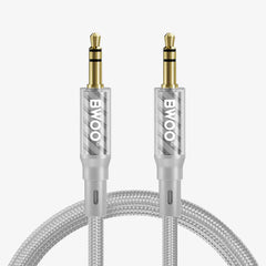 Buy BWOO 3.5mm Braided AUX Audio Cable Grey 1m from Vmart in Pakistan