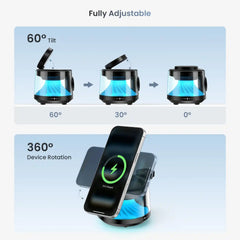 Buy BWOO 5 in 1 Wireless Charging Station with Wireless Speaker and RGB Lights from Vmart in Pakistan