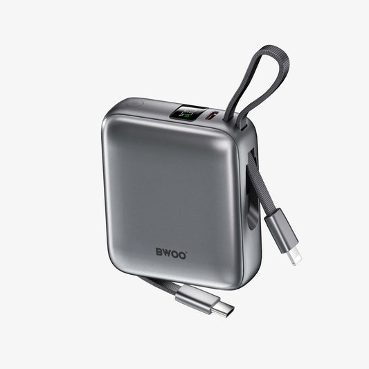 Buy BWOO Mini Power Bank 10000mAh with Built-in Charging Cable from Vmart in Pakistan