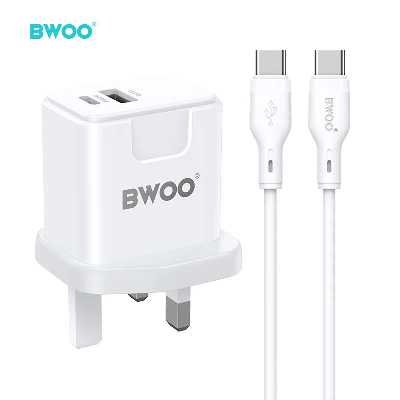 Buy BWOO PD 20W+QC 18W Charging Kit With 65W Type-C To Type-C Data Cable from Vmart in Pakistan
