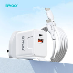 Buy BWOO PD 20W+QC 18W Charging Kit With 65W Type-C To Type-C Data Cable from Vmart in Pakistan