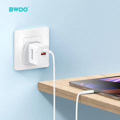 Buy BWOO PD 20W+QC 18W Charging Kit With 65W Type-C To Type-C Data Cable from Vmart in Pakistan