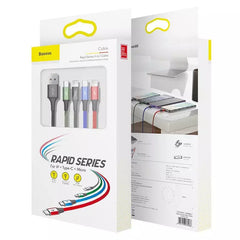 Buy Baseus 4 in 1 Micro USB Type-C 2x Lightning Data Cable 1.2m from Vmart in Pakistan