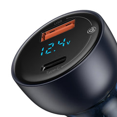 Buy Baseus 65W Digital Display QC+PPS Dual Quick Car Charger - Gray from Vmart in Pakistan