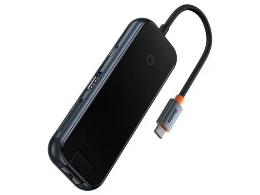 Buy Baseus AcmeJoy 8-Port Type-C Hub Adapter (Type-C to HDMI*1+USB3.0*2+USB2.0*1+Type-C PD&Data*1+RJ45*1+SD/TF*1) Dark Grey from Vmart in Pakistan