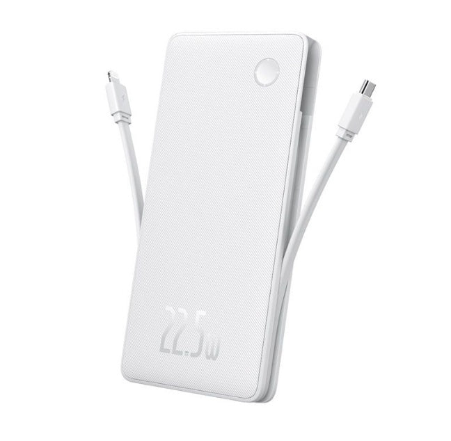 Buy Baseus Airpow Lite 10000mAh 22.5W Dual Cable Power Bank White from Vmart in Pakistan