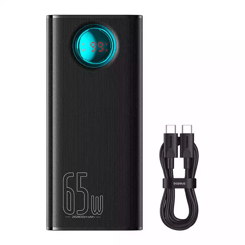 Buy Baseus Amblight Digital Display Fast Charge Power Bank 26800mAh Cluster Black from Vmart in Pakistan
