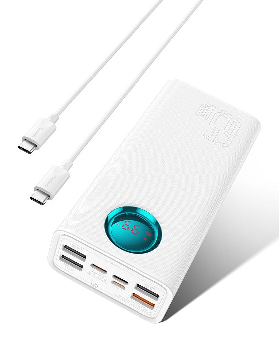 Buy Baseus Amblight Digital Display Fast Charge Power Bank 26800mAh White from Vmart in Pakistan