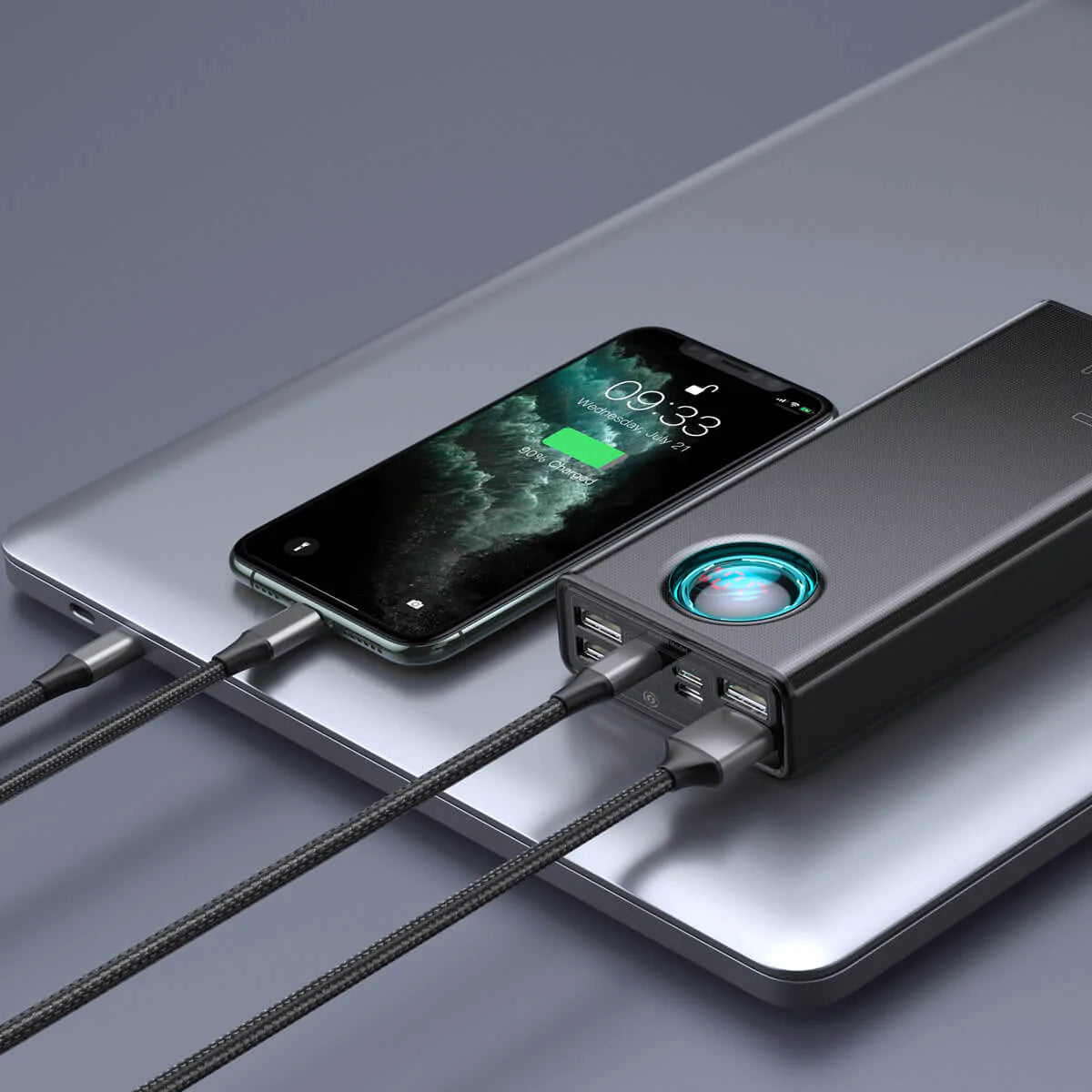 Buy Baseus Amblight Power Bank 65W 30000mAh - White from Vmart in Pakistan