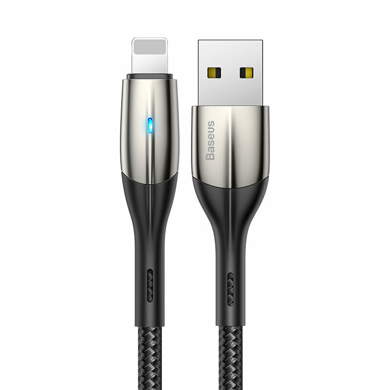 Buy Baseus Horizontal USB to Lightning Cable 1m with Indicator Lamp - Black from Vmart in Pakistan